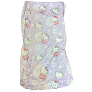 Hello Kitty Fitted Sheet Multi Purple Size 67x32 All Over Print 2012